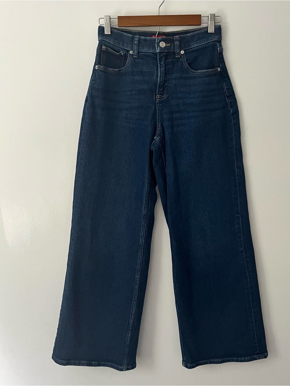 Spanx Spanxshape Authentic 360 Wide Leg Blue Denim Jeans Small Petite - Picture 2 of 11